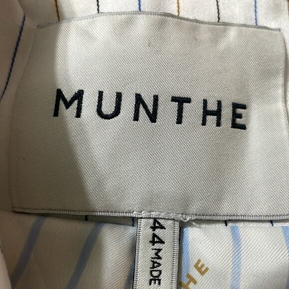 Munthe White Pin Stripe Blazer Size 14 New Copenhagen Preppy Boyfriend $400 - Picture 5 of 10